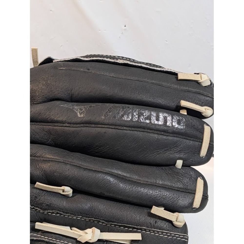 Mizuno Baseball Glove Left Hand Thrower 12 Inch Black Good Leather Mitt - Picture 6 of 11